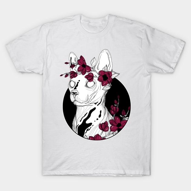 Flower Sphynx T-Shirt by Jess Adams